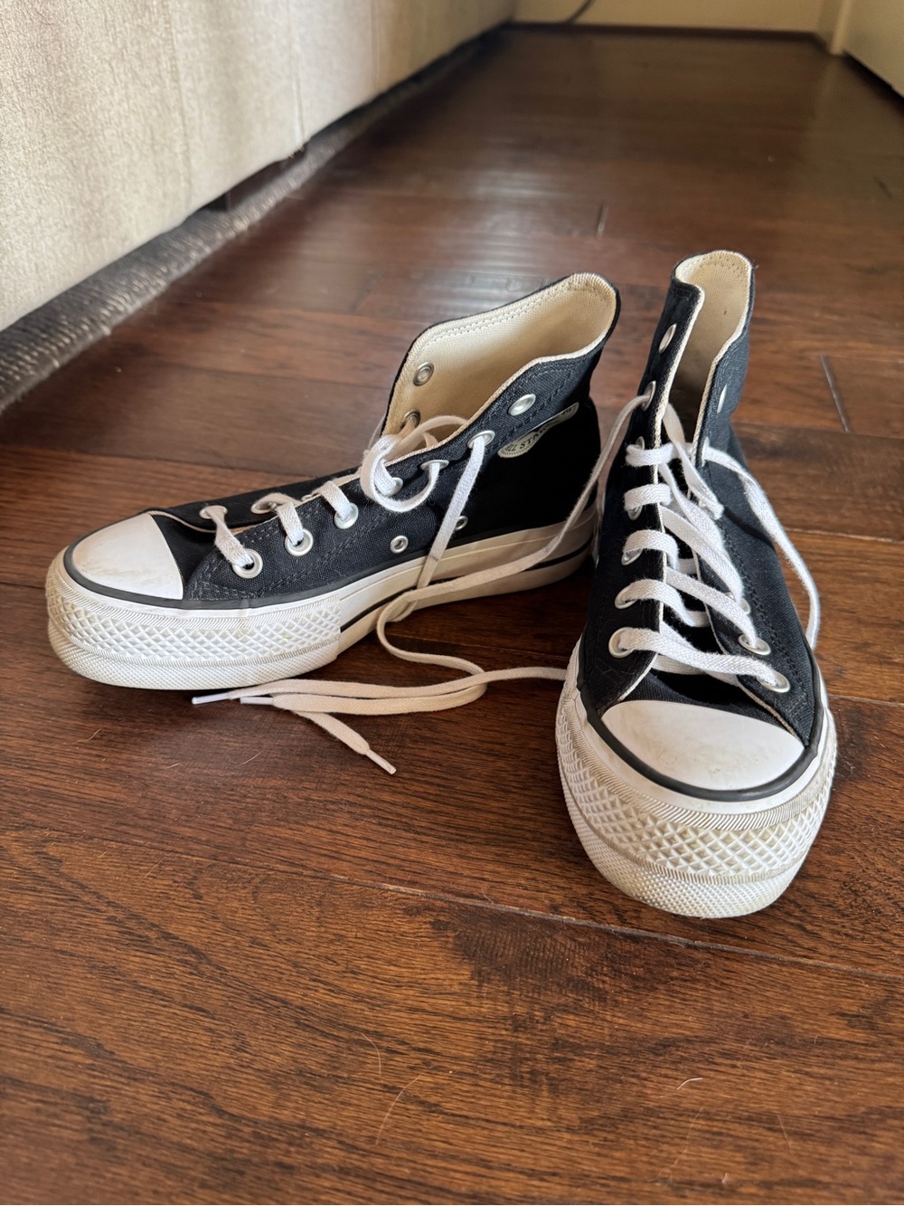 Converse Black and White High-Top Kids Sneakers